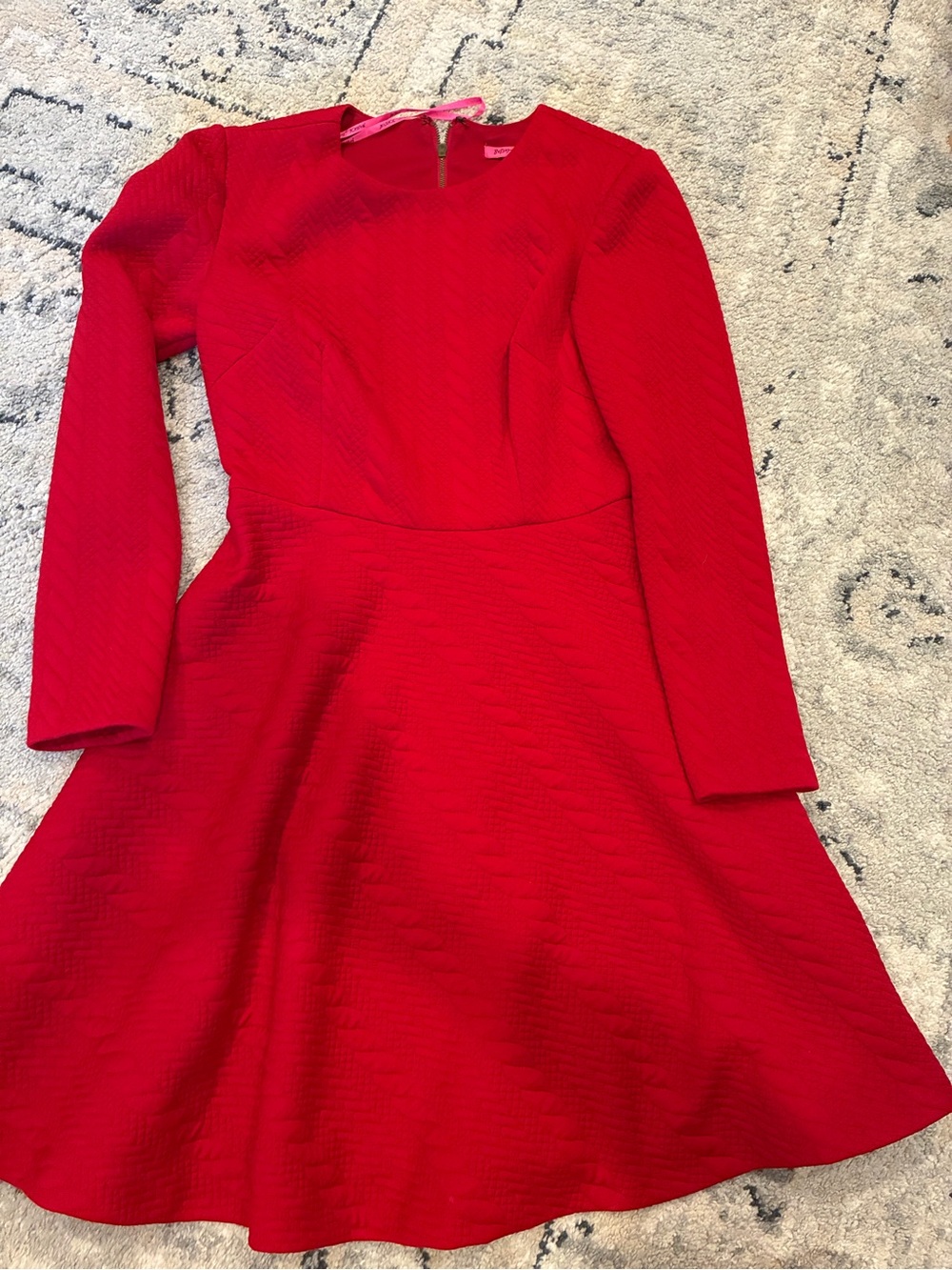 Betsey Johnson Red Long-Sleeve Fit & Flare Dress